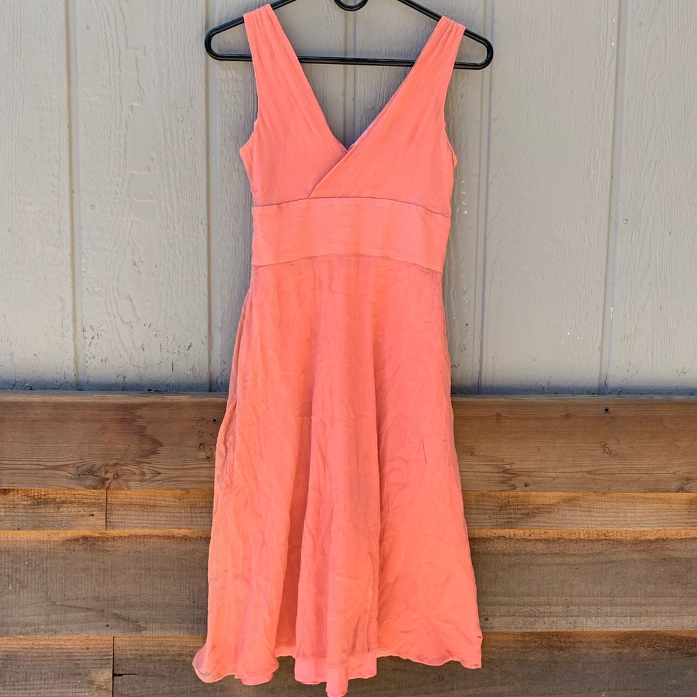 J. Crew vintage silk coral side zip fully lined flowy mid length dress - Picture 16 of 16